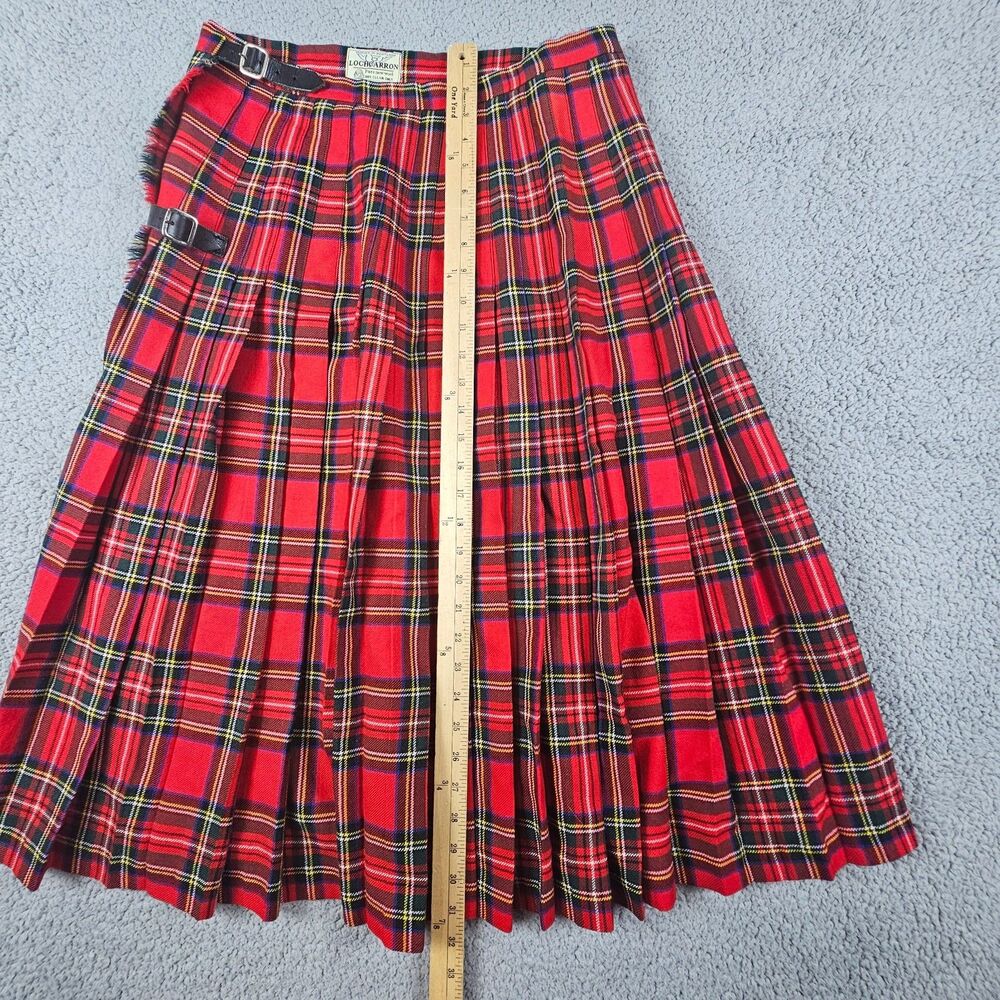 Lochcarron Kilt Skirt Women 18 Wool Midi Stewart Plaid VTG 90s Academia Heritage - Picture 8 of 10